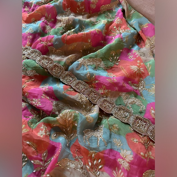 Paulmi & Harsh Multicolor Jacket and Draped Skirt Set - Picture 6 of 6